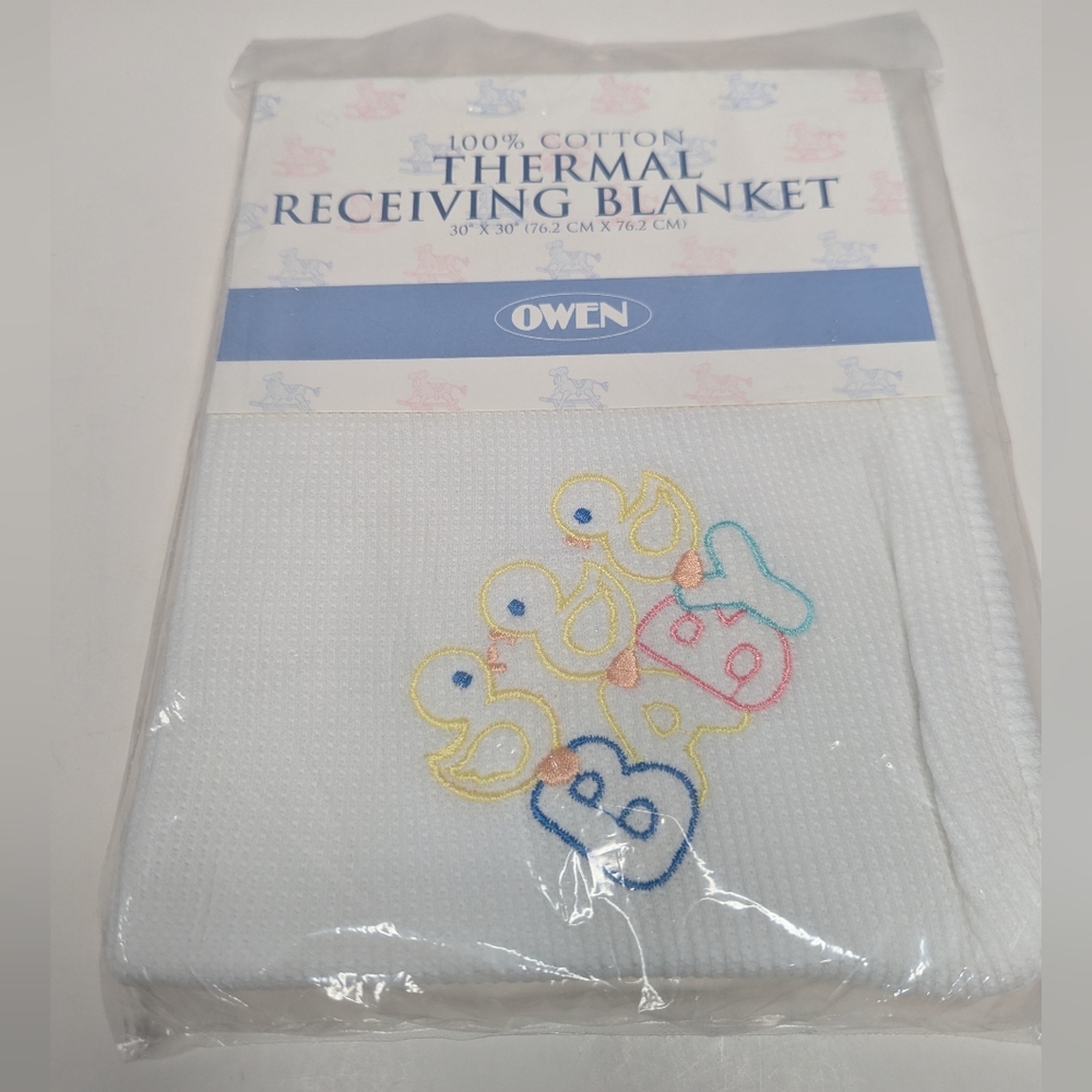 Owen Vintage Thermal Baby Receiving Blanket